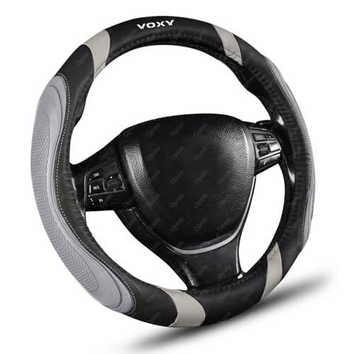 ヴォクシー ハンドルカバー ステアリングカバー グリップ ハンドル 保護カバー 直径37?38cmの丸型ステアリングに対応 ヴォクシー 80系 90系 汎用 おしゃれ 通気性がよい 滑り防止 オールシーズン対応 内装パーツ アクセサリー 車用品(グレー)