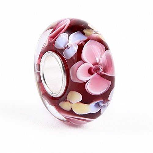Red Hawaii Murano Glass and Sterling Silver Bead Charm (1-red)