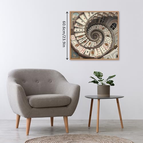 Vintage Card Spiral Staircase Puzzles for Adults 1000 Pieces. Fantasy Playing Card Jigsaw Puzzles. Challenging Cool,Magic,Art Puzzles - Thumbnail 5
