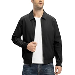 donhobo Men’s Lightweight Casual Jackets,Men’s Track Light Jacket,Windbreakers for Men Jacket Laydown Collar Fall Golf Coats