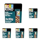 BE-KIND, Schokolade Müsliriegel, Gluten Frei, Snack, Dark Chocolate Nuts & Sea Salt, 3 x 30 g (Packung mit 5)