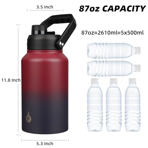 Image of BJPKPK 87oz Insulated Water Bottle, Large Stainless Steel Water Jug