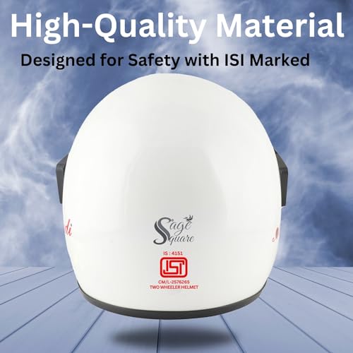 Image of Sage Square Audi Full Face Clear Visor Helmet | ISI Certified | High Standard Safety | Extra Comfort & Stylish