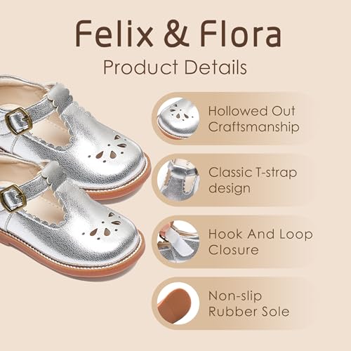 Image of Felix & Flora Toddler Little Girl Mary Jane Dress Shoes - Ballet Flats for Girl Party School Shoes