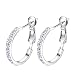 HZSIKAO Women's Stainless Steel Pierced Hoop Earrings Cubic Zirconia for Teen/Girls