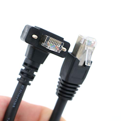 Alvin s Cables GigE Cat6 Screw Lock Horizontal Right Angle RJ45 DrC Cable for Basler Cameras 5M