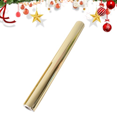 Satiskid Gold Metallic Geschenkpapier Rolle, 43cm x 15m, Festes, Mattes Geschenkpapier für Geburtstage, Hochzeiten, Weihnachten