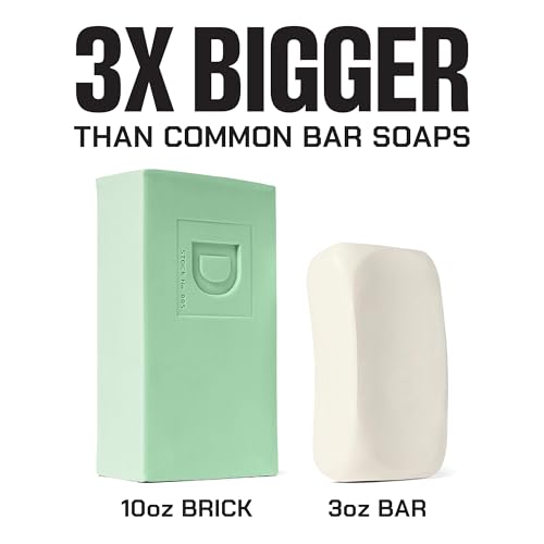 Image of Duke Cannon Big Arse Brick of Soap - Shamrock, 10 oz - Triple-Milled, Long-Lasting Bar Soap with Wicked Minty Scent, Limited Edition (Pack of 3)