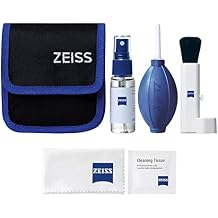 ZEISS Lens Cleaning Kit with 1 oz Bottle Lens Cleaning Fluid, 10 Moistened Wipes, Cleaning Brush, Air Blaster, Microfiber Cloth, and Case for Coated Lenses, Binoculars, Scopes, Cameras, and Glasses