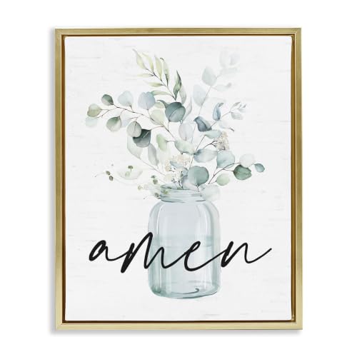 Amen Eucalyptus Botanicals Country, 17 x 21 Inch Canvas in Floater Frame