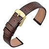 ANNEFIT Horlogeband 12 mm/14 mm/16 mm/18 mm/20 mm, leer, voor dames, hagedissen-reliëf, vervangende armband, Bruin…