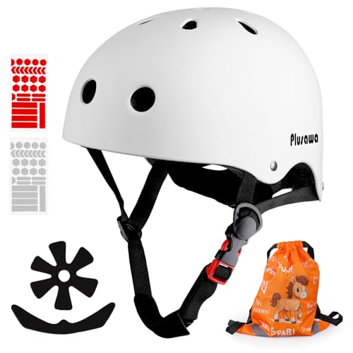 Casco de bicicleta para niños rosa talla M con pegatinas 3D y bolsa