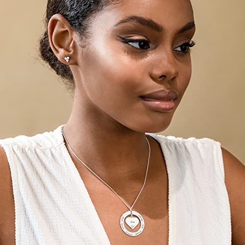 MYKA-Personalized-Grandma-Mom-Engraved-Heart-Shaped-Necklace-for-Woman-Her-Custom-Inscribed-Disc-Pendant-with-Names-Dainty-Gift-Jewelry-Nameplate-For-Mothers-Day-Christmas-Xmas-Summer-Birthday-925-Ste