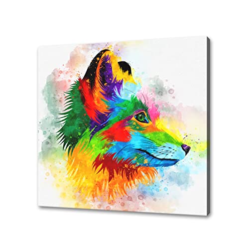 Impression sur toile lion coloré 45,7 x 30,5 cm tableau mural salon moderne