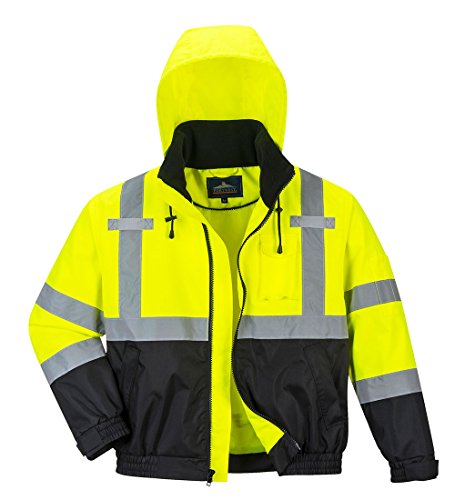 Portwest Hi-Vis Premium Bomber Jacket Viz Insulated Safety Visability Work Wear Rain ANSI 3, XXL