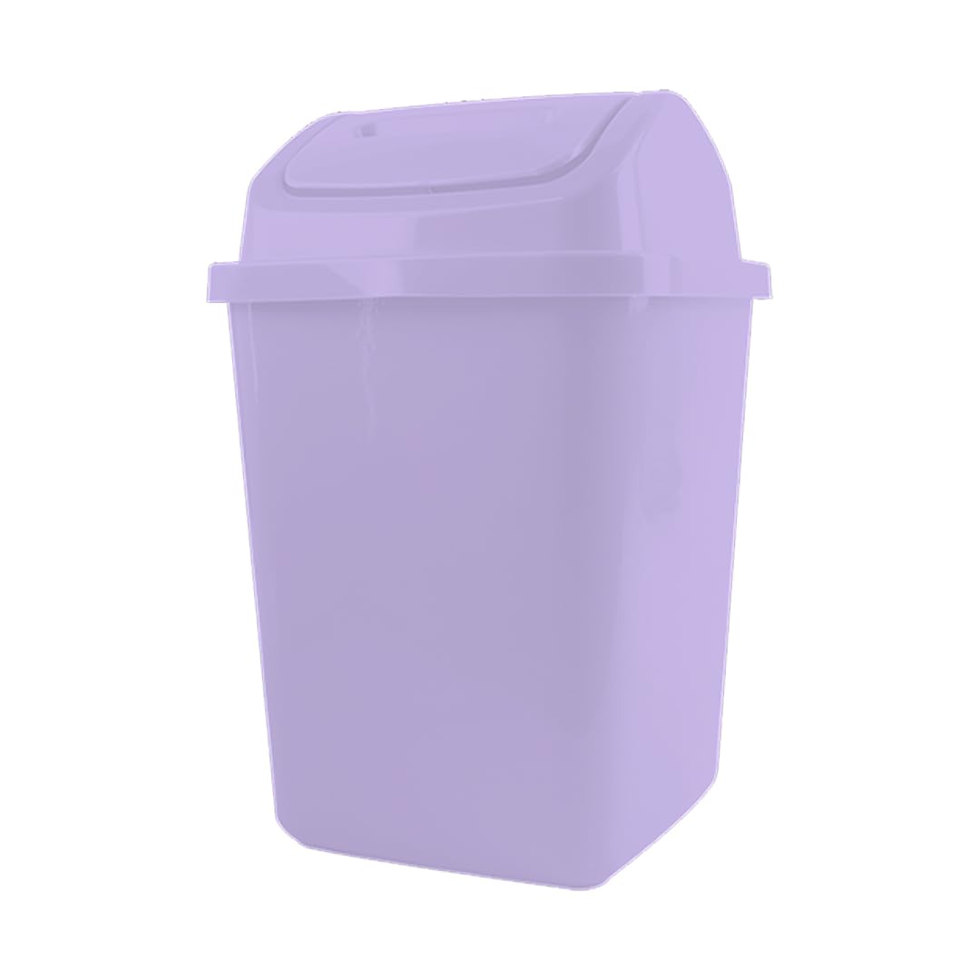 Gem Imports Pastel Lilac Plastic Swing Top Bin