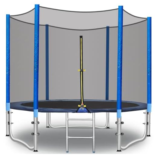 Cama Elástica de Jardín para Niños φ244 cm, Trampolín Seguro con Accesorios Completos, 6/8 Postes, Red de Seguridad, Escalera, Cubierta de Borde, hasta 150 kg