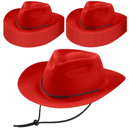 Image of Mepase Cowboy Hats Bulk Felt Western Party Wide Brimmed Cowgirl Hats Set for Adults Men Women Costume Party