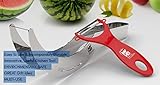 Top Quality Watermelon Slicer Corer & Server Tongs, 100%, Italian Steel Knife for the right slice as seen on TV + FREE GIFT Julienne Peeler in a Gift Box