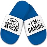 Shirtracer Badelatschen Badeschlappen - Gaming - Can’t hear you - zocken coole Geschenke Gamer - 38 - Blau Weiß
