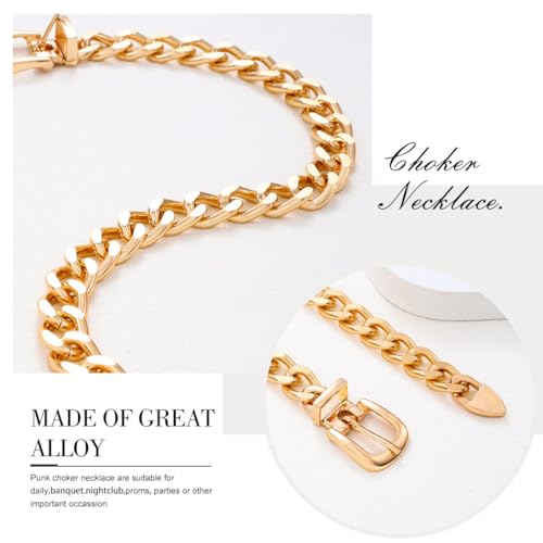 Jovono Chunky Choker Necklaces Gold Thick Belt Chain Necklace for Women4