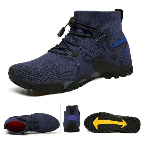 Mens Walking Shoes Lightweight Breathable Casual Hiking Boot Outdoor Ankle Boots Fashion Sports Athletic Running Trekking Trails Anti Slip2