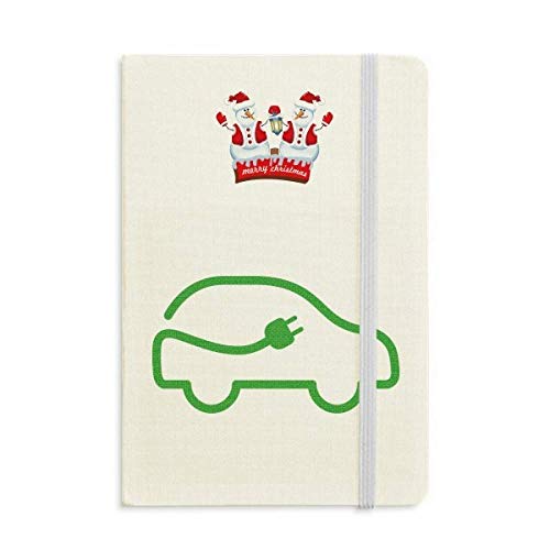 Carnet à couverture rigide épaisse écriture verte Noël véhicule électrique écologique