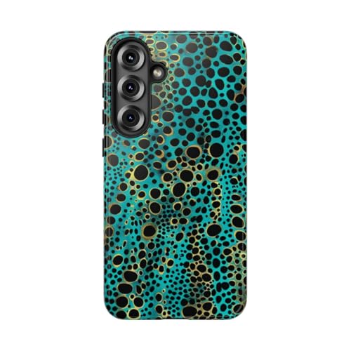Coque Samsung S25 Plus rigide anti-rayure motif turquoise et noir