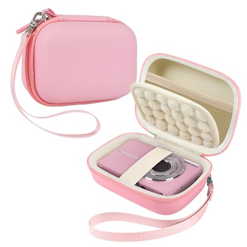 Leayjeen Digital Camera Case Compatible with CAMKORY/Canon PowerShot ELPH 180/ Sony DSCW800/ FHD 1080P 44MP Point Digital Camera,Compact Digital Camera-Pink(Case Only)