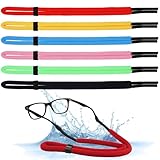 oooaooo 6 Stück Sport Brillenband Schwimmfähig, 65cm Sportbrillenband Sport Schwimmfähig, Einstellbar Schwimmbar Brillenband Wassersport Herren Brillenbänder für Wassersport Bootfahren Surfen