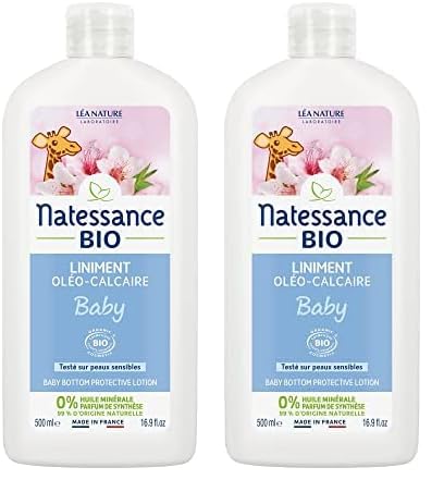 Natessance Liniment oléo-calcaire Soin BIO pour le change Flacon de 500 ml (Paquete de 2)