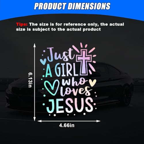 Image of Jesus Loves You Car Sticker Decal, 6.1 inch x 4.6 inch Vinyl Stickers for Truck Bumper, Waterproof Christian Decals, Vehicle Exterior Decoration Accessory for Walls, Windows & Laptops (Colorful)