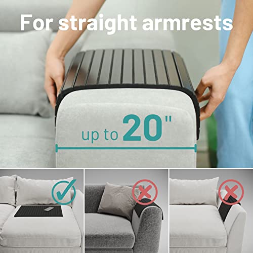 D&D Living® Couch Tray 20X14 Inch - Large Sofa Armrest Tray Table For Straight Chair Arm - Flexible | Sustainable | Non-Slip (Natural, Bamboo) #TOP2