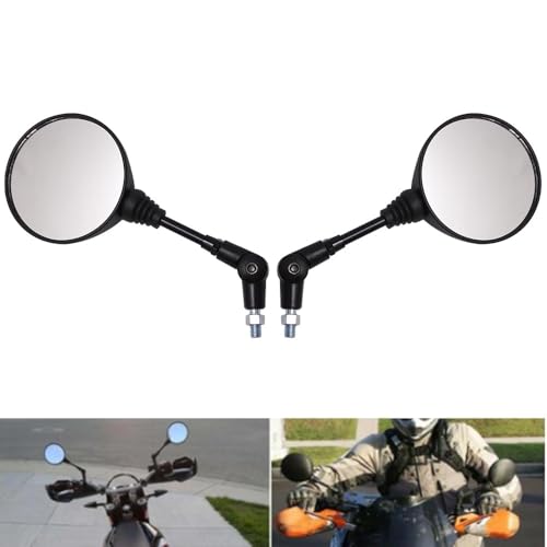 Espejos de extremo de manillar moto anticaída y plegables con rosca de 10mm 2