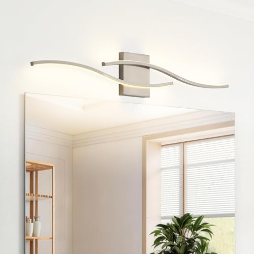 Image of KARTOOSH Hardwired Brushed Nickel Vanity Lights for Bathroom