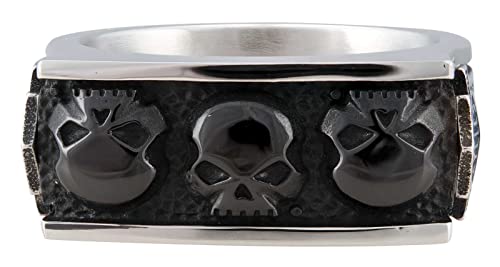 Harley-Davidson Men's Multiple Willie G Skull B&S Signet Ring, Stainless Steel2