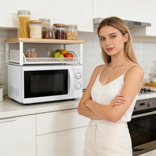 Étagère de rangement pour micro-ondes pour libérer le plan de travail encombré