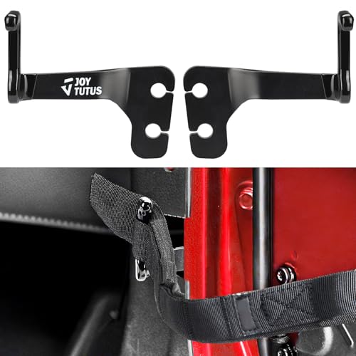 JOYTUTUS Support d'extension de sangle de limitation de porte arrière compatible avec Wrangler JK 4 portes 2007-2018, supports d'extension de sangle de porte robustes avec manchon de protection en