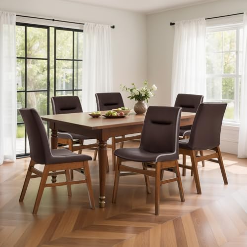 SyMax Set of 6 Faux Leather Dining Chairs