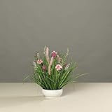 Farbe: rose-lavendel Wiesenblumen Blumengesteck in Schale Tischgesteck Kunstblumen rosa 40 cm