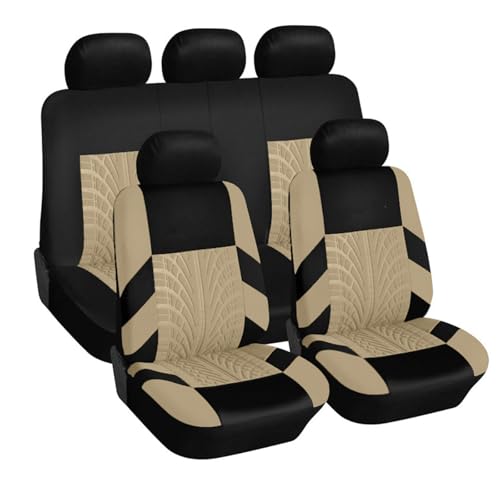 Car Seat Covers for MINI Cooper S F54 F55 F56 F57 F60 4 Doors, Cloth Car Seat Cushion Full Set Breathable Washable Front Rear Protectors Accessories,Beige