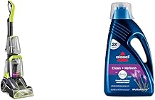 Bundle of Bissell TurboClean PowerBrush Pet Carpet Cleaner, 2987,Green/ Black large + BISSELL DeepClean + Refresh with Febreze Freshness Spring & Renewal Formula, 1052A, 60 ounces