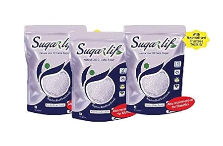 Sugarlif LOW GI Diet Sugar, Diabetic Friendly Herbal Cane Sugar- Free From Chemicals, Artificial Sweetener Substitute, Low Glycemic Index (GI)(375g)(Pack Of 3)