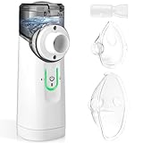 Pmgud Tragbares Inhalationsgerät mit Geringem Geräuschpegel für Kinder und Erwachsene, Elektrischer Inhalator Inklusive Mundstück, Maske für Erwachsene und Kinder, Ideal für zu Hause und auf Reisen