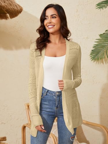 Image of Spicy Sandia Tie Front Sheer Shrug 3 /4 Sleeve Cropped Crochet Cardigan for Summer Lightweight