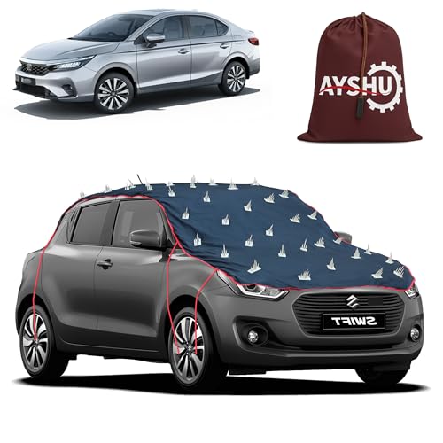 Image of AYSHU Water-Resistant Spike Car Cover for Honda City I-Dtec - Protects from Dogs, Monkeys, Dust, Sunlight & UV - Full Roof Universal Fit