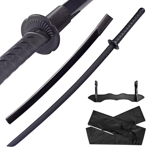 ANATAK Japanese Katana Sword - Polypropylene Black Blade with Saya, Samurai Training Sword for Cosplay, 40.1 inches