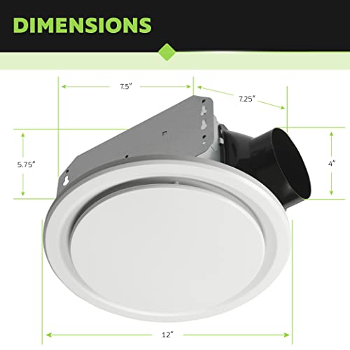 Homewerks 7140-50-G3 Bathroom Fan Ceiling Mount Exhaust Ventilation, Ultra Quiet 0.7 Sones, 50 Cfm, White #TOP3
