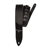 PRS Guitars Premium Leather 2' Strap Embroidered Birds, Black (ACC-3166)