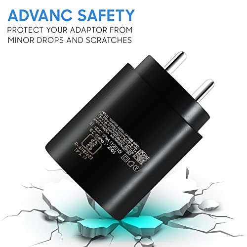 Image of 25W Charger Suppport Warp /Dash /SUPERVOOC Adapter QC 4.0 USB Wall Plug Block with Wrap Charging Adaptor Type-C Max (Black - F34)